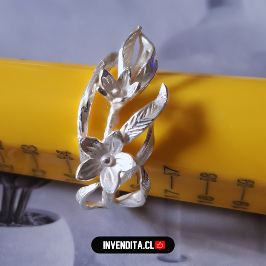 Anillo de Plata 925 dos flores