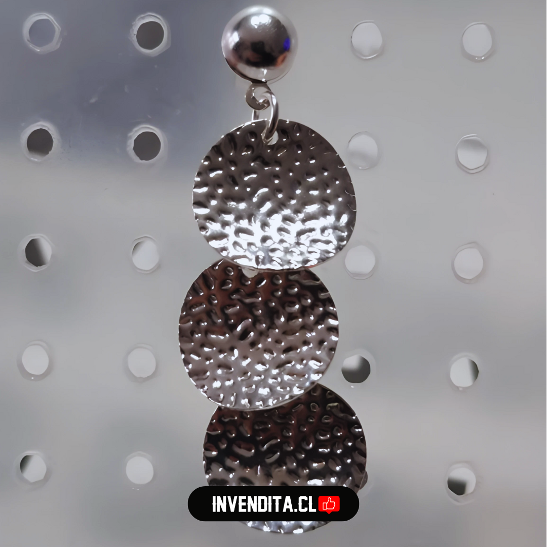 Aros enchapados en plata placas arqueadas con técnica de martillado