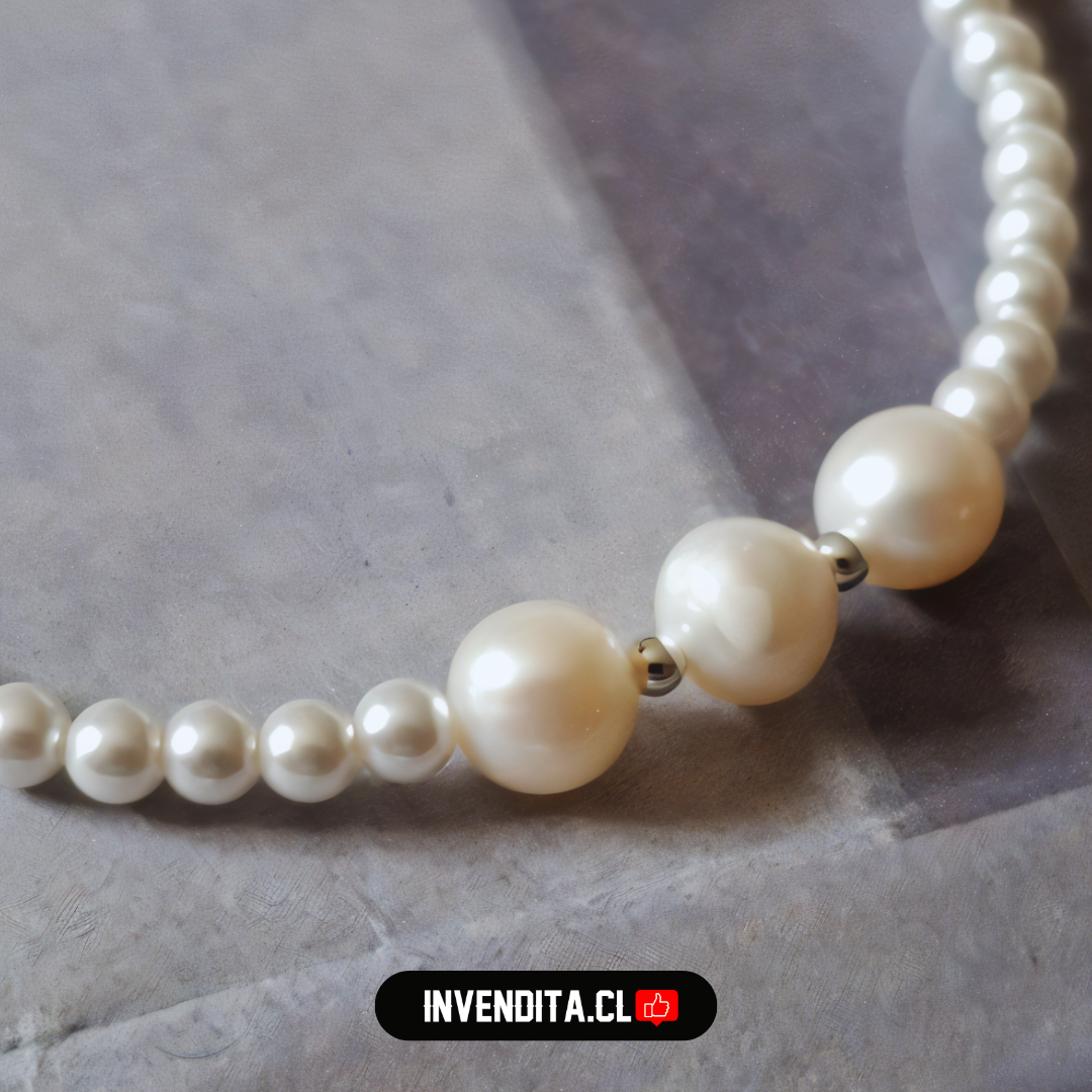 Pulsera de plata 925 serie trío de perlas de rio con pequeñas perlas de imitación