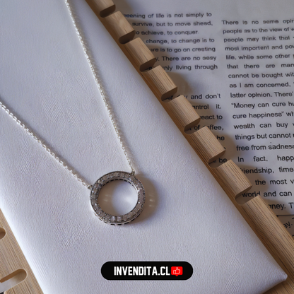 Collar de plata 925 circulo con circones