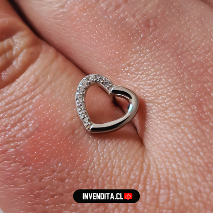 Aros de plata 925 corazones irregulares con circones