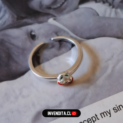 Anillo de plata 925 MIDI cereza esmaltada