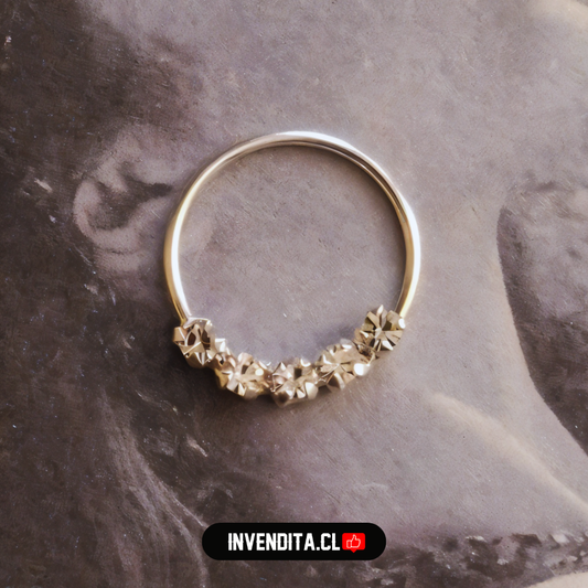 Aros de plata 925 piercing con circones cuadrados