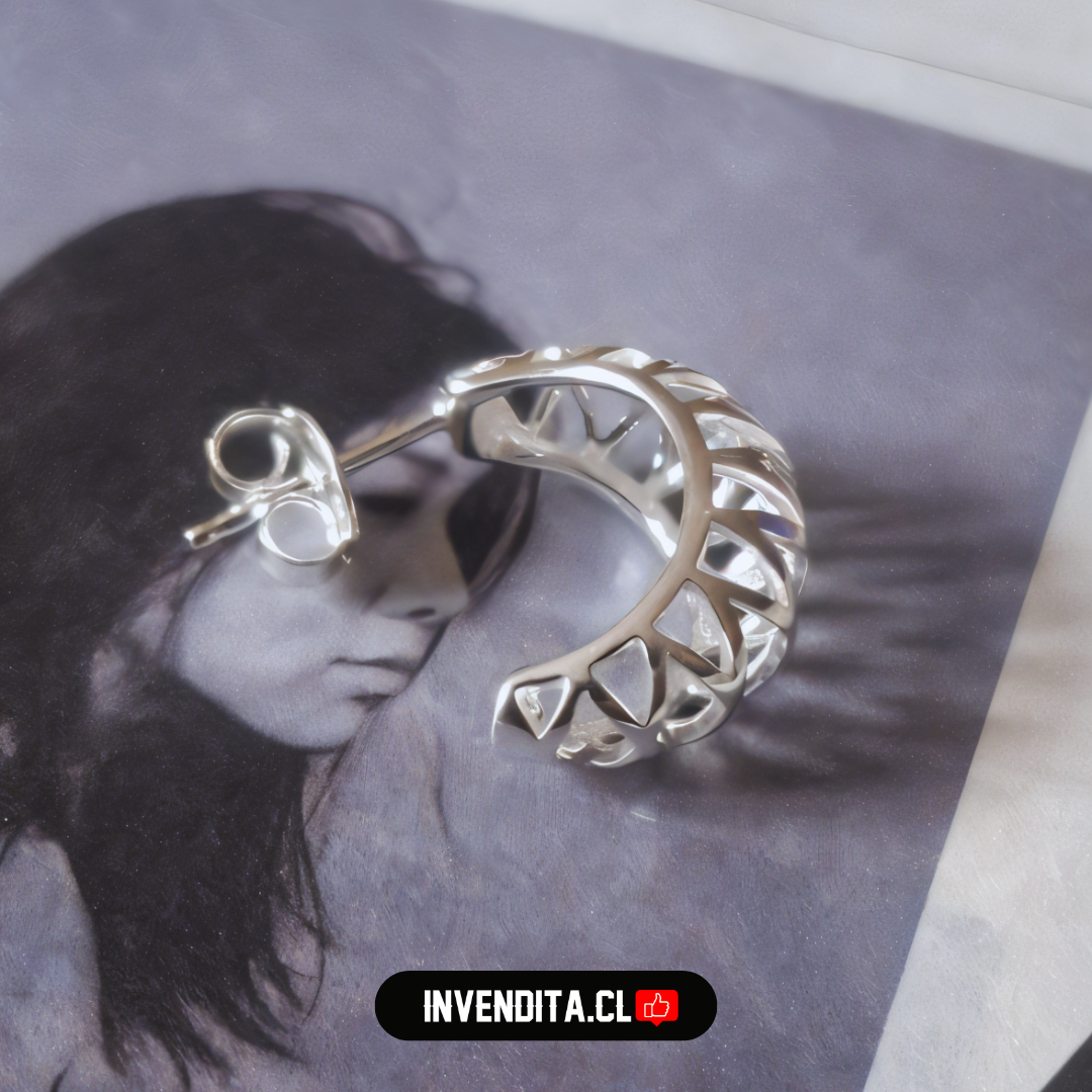 Aros de plata 925 media luna