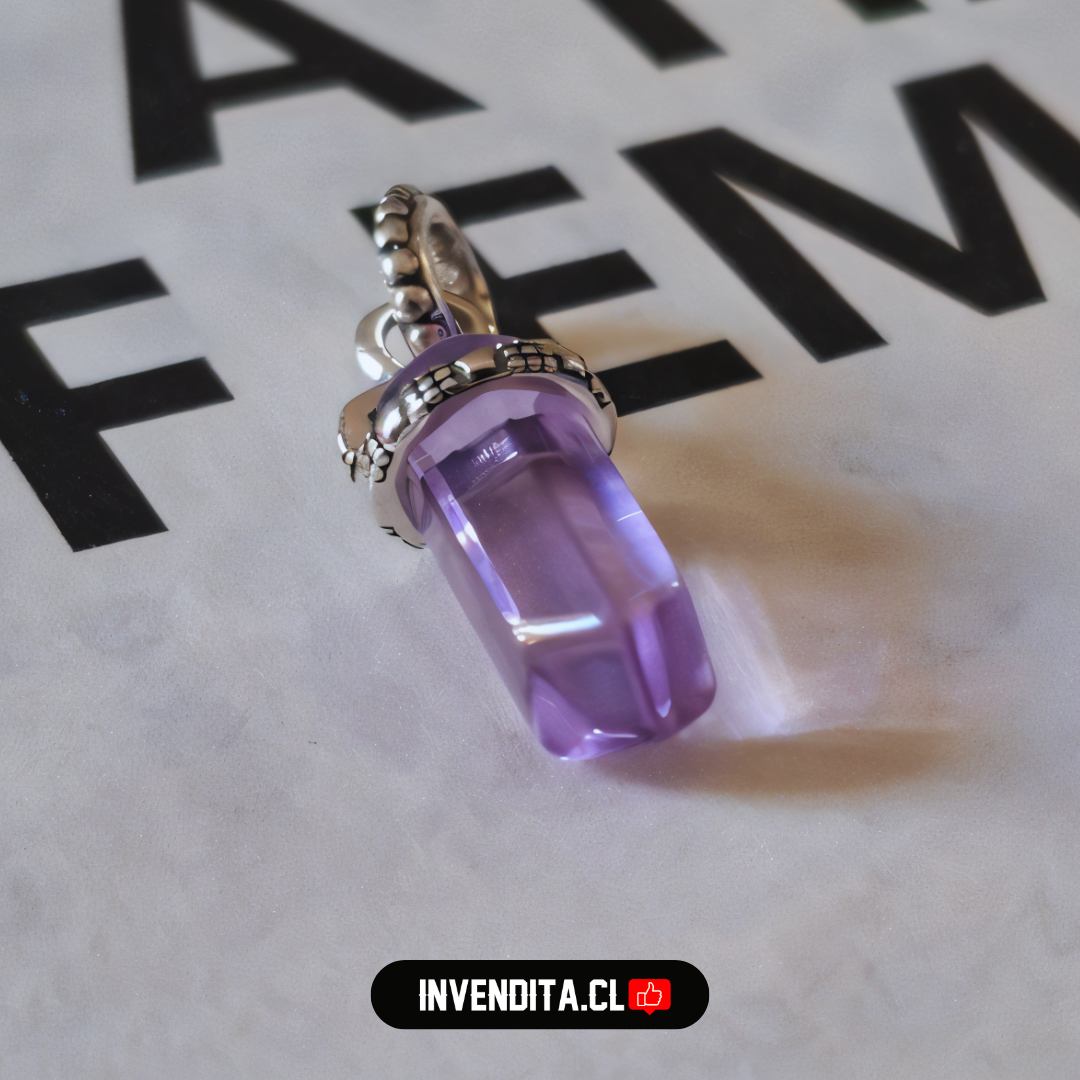 Charm estilo pandora péndulo de cuarzo lila