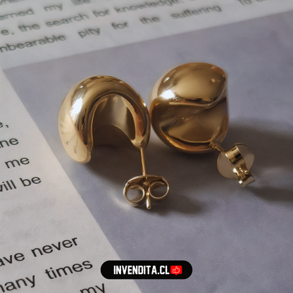 Aros enchapados en oro diseño mini bote