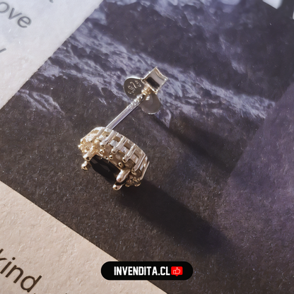 Aros de plata 925 estilo lady circón Ónix