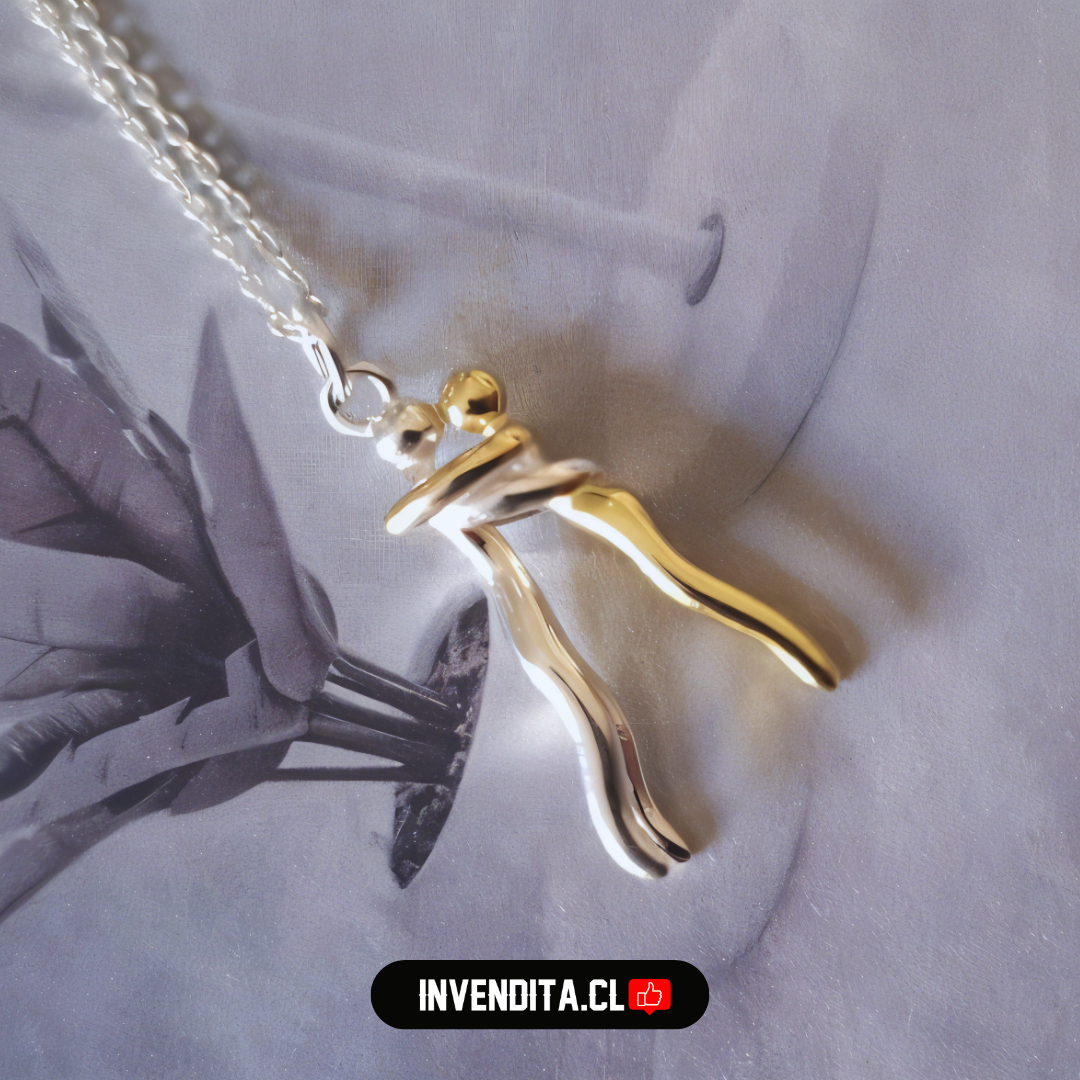 Collar de plata 925 diseño abrazo infinito de dos colores