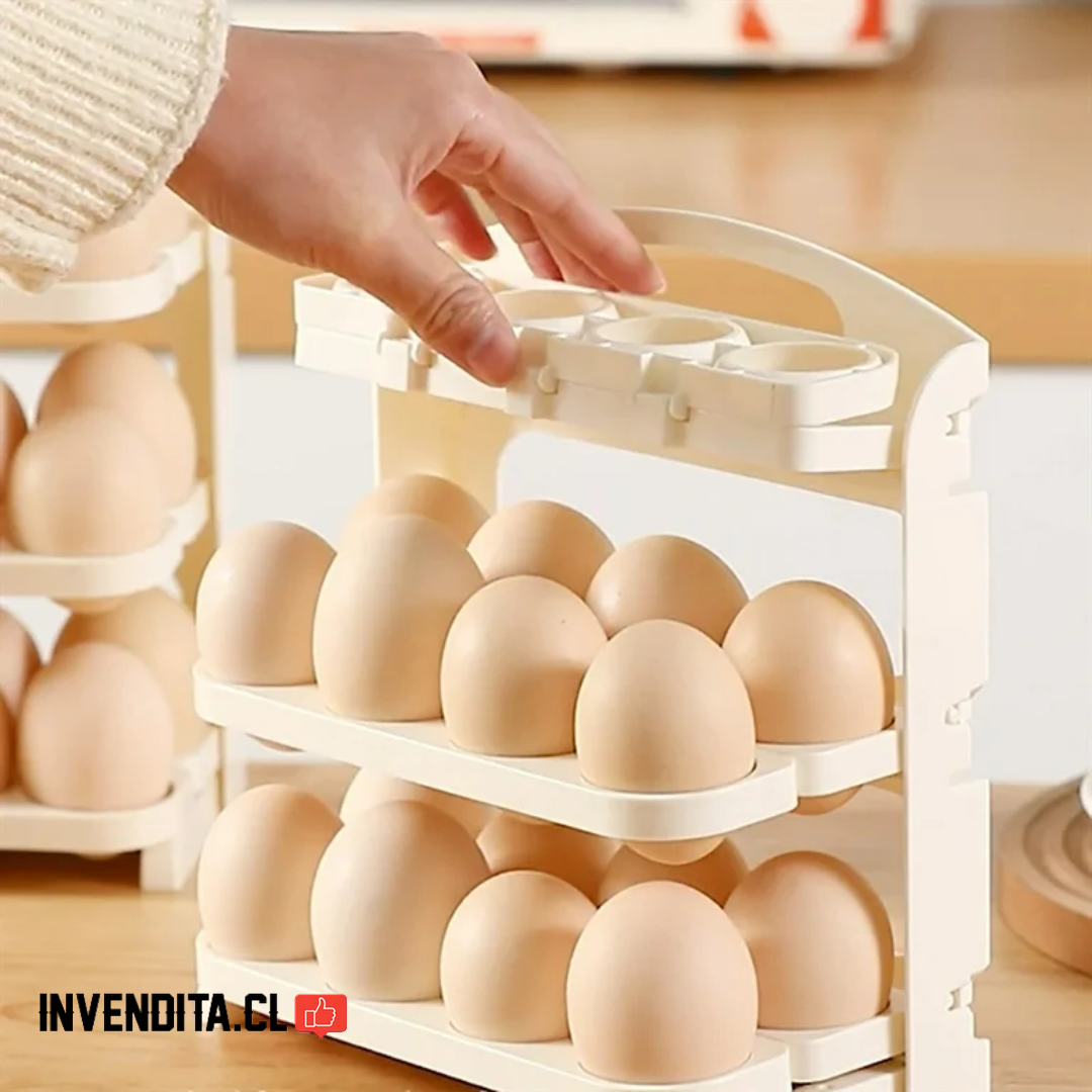 Organizador Huevos Almacenamiento Apilable 3 Niveles 24 Unidades