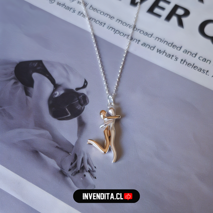 Collar de plata 925 abrazo infinito dorado y plata