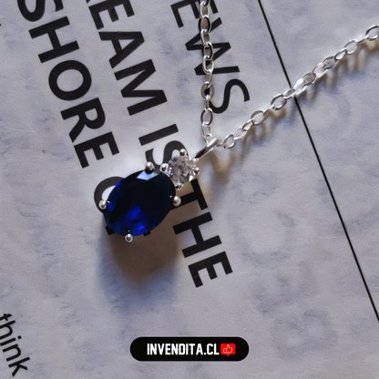 Collar de plata 925 con circón azul