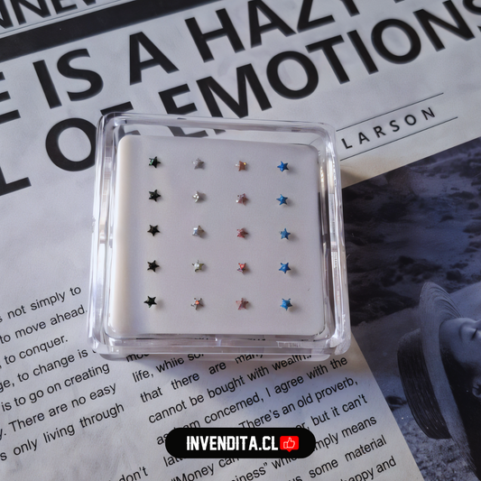 Aros de plata 925 piercing de estrellas