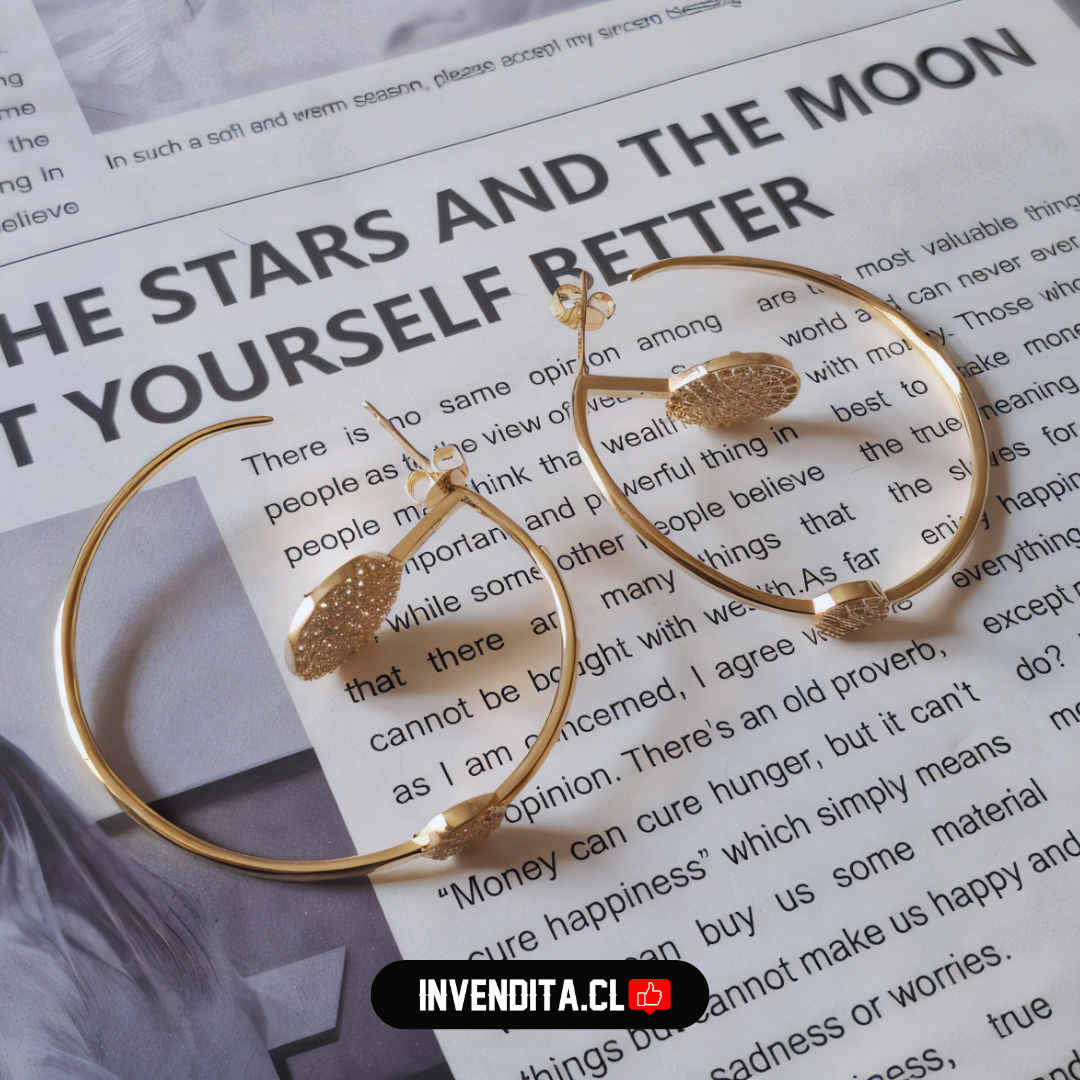 Aros enchapados en oro argollas grandes con doble detalle de circonio