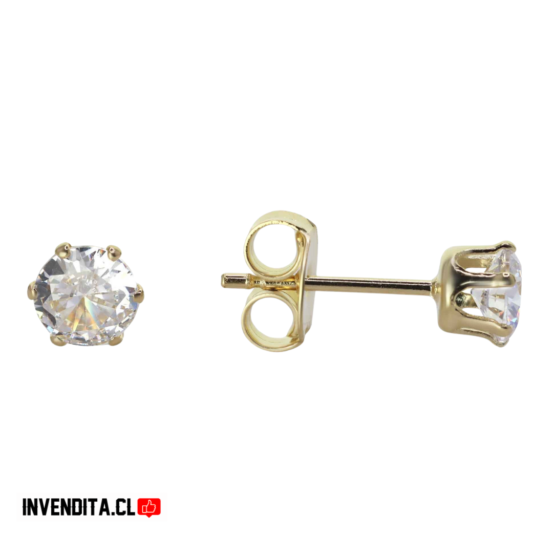 Aros enchapados en oro estilo punto de luz