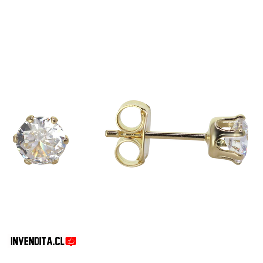 Aros enchapados en oro estilo punto de luz