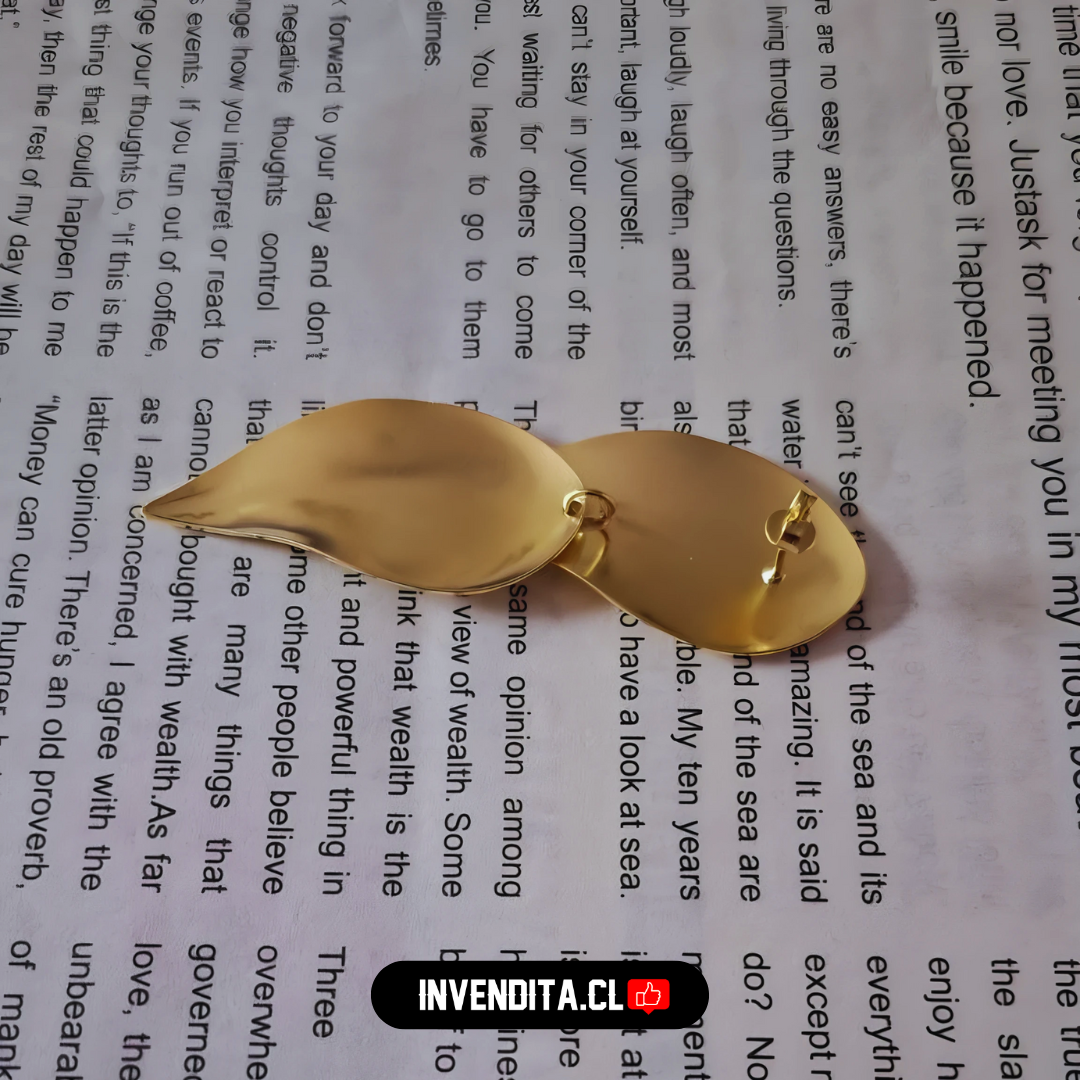 Aros enchapados en oro doble hoja con detalles