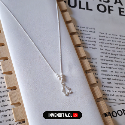 Collar de plata 925 figura niño con esferas satinadas