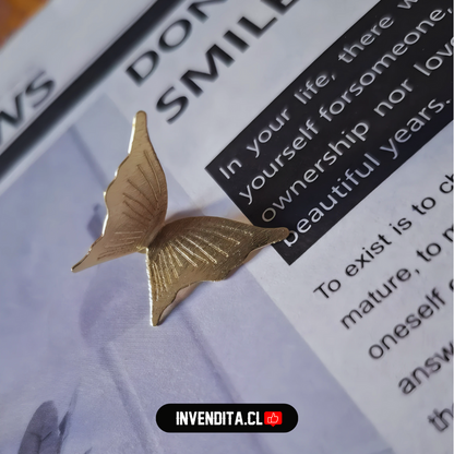 Aros enchapados en oro mariposas satinadas