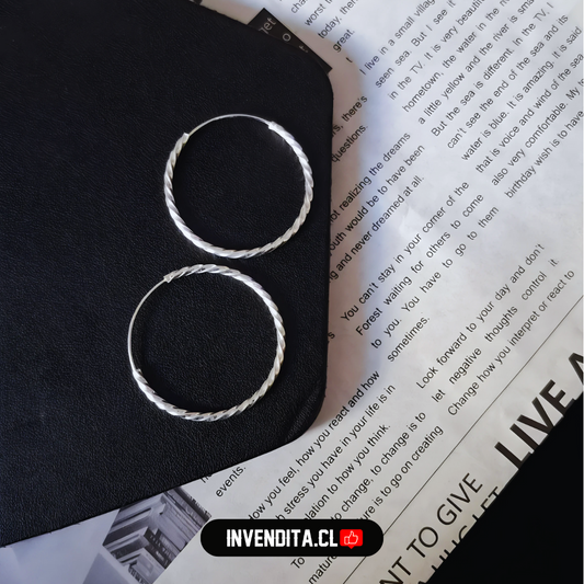 Aros de plata 925 argollas entorchadas