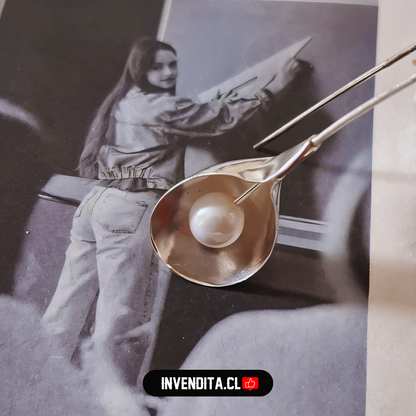 Aros de Plata 925 estilo flor con perlas