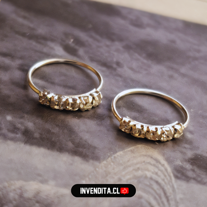 Aros de plata 925 piercing con circones brillantes