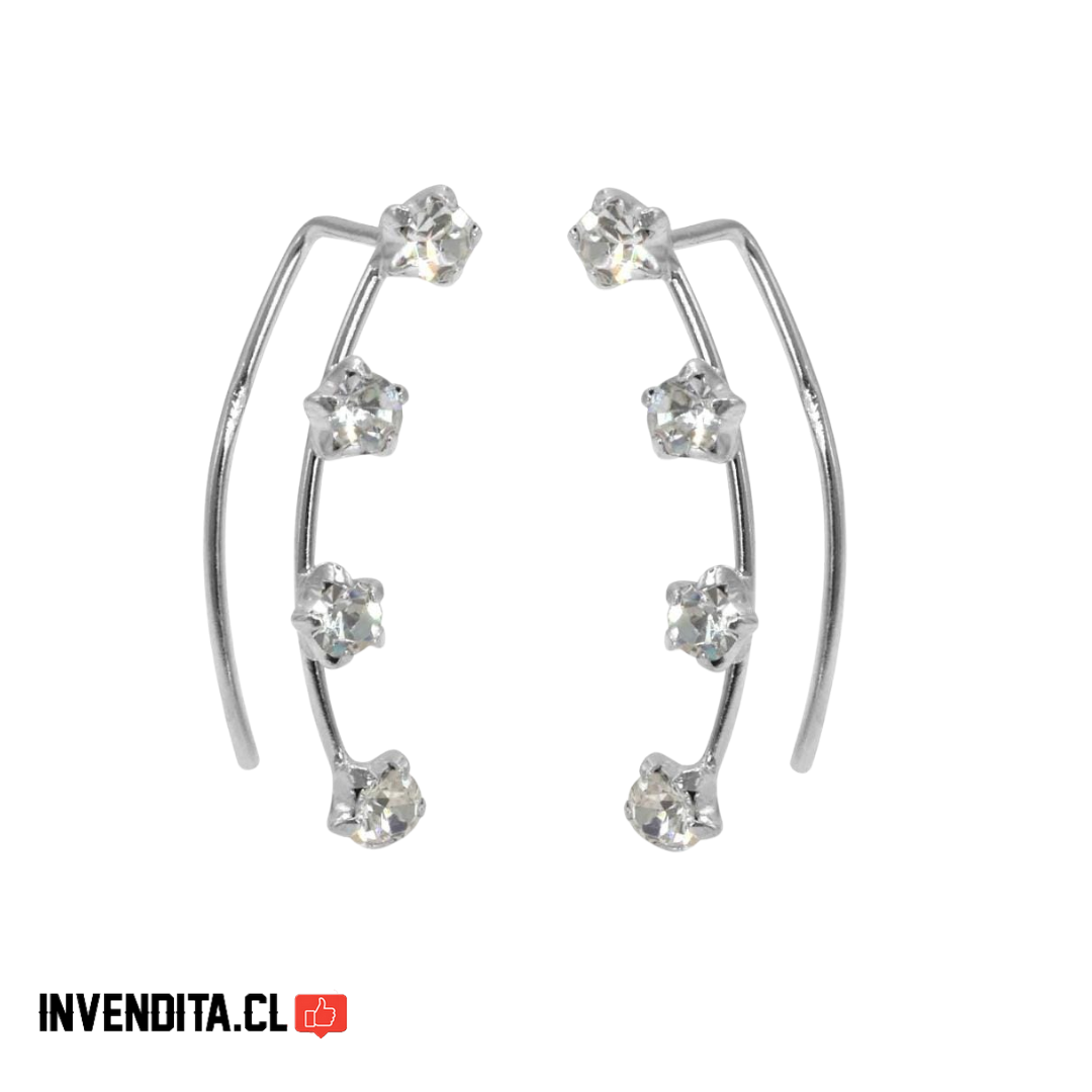 Aros plata 925 estrellas con circones