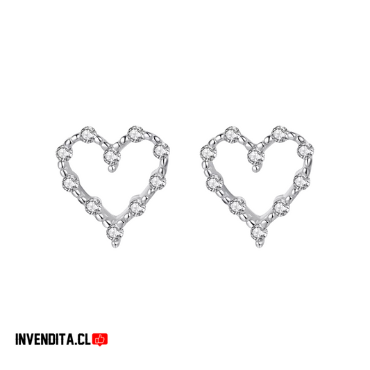 Aros de plata 925 corazones con micro circones