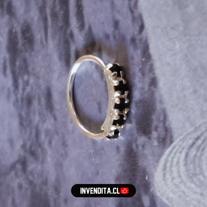 Aros de plata 925 piercing banda circones negros