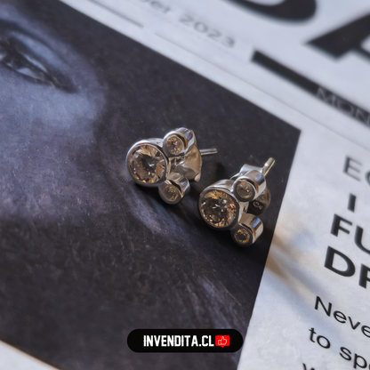 Aros de plata 925 diseño Mickey Mouse de circones