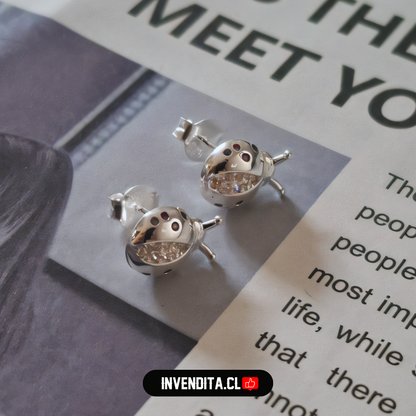 Aros de plata 925 diseño chinita con circones de colores