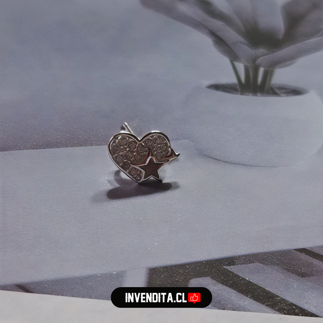 Aros de plata 925 corazón aplicación de Ópalo en estrella