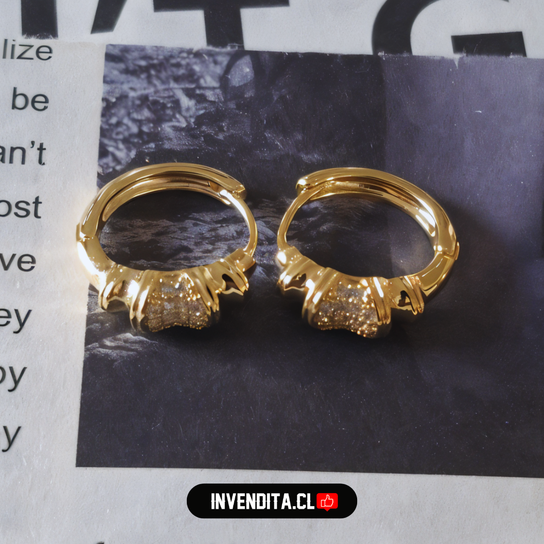 Aros enchapados en oro diseño argollas con serie de circones