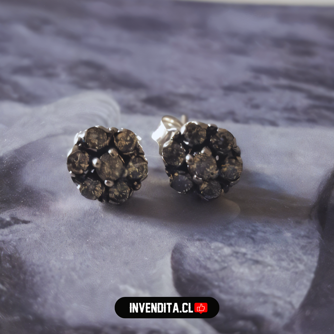 Conjunto de plata 925 trio de circones floreados