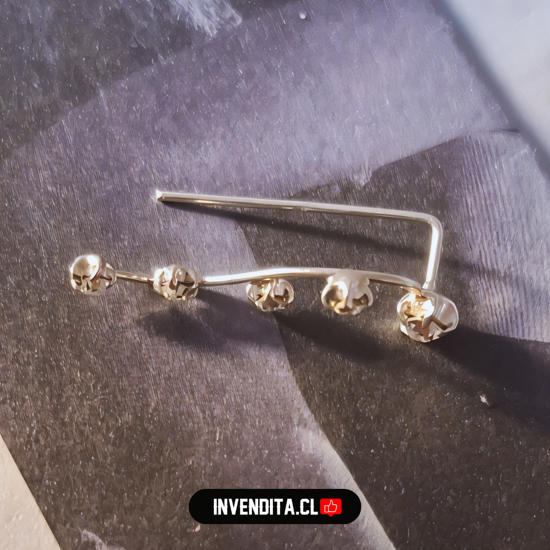 Aros de plata 925 trepadores brote de circones