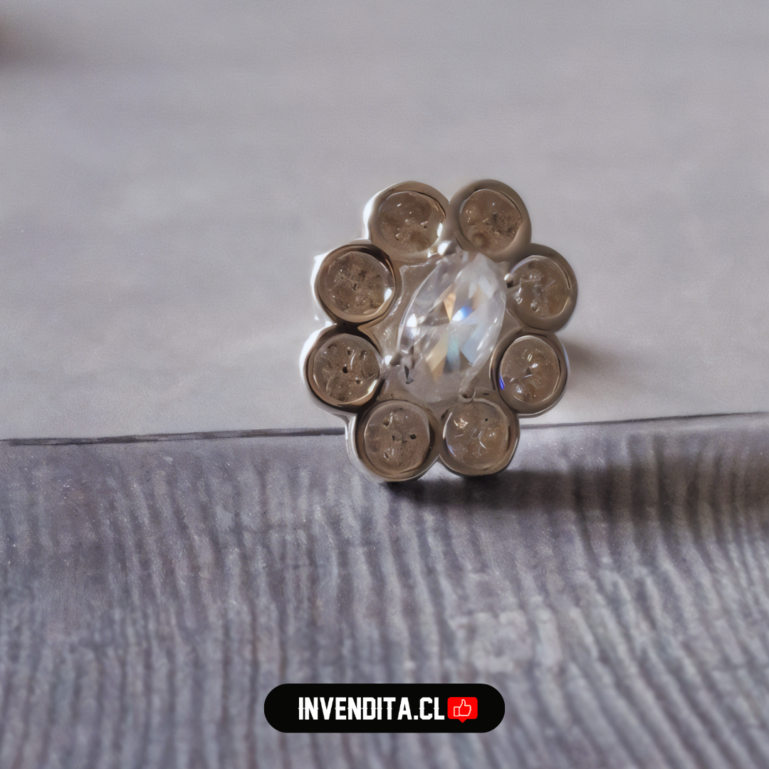 Aros de plata 925 estilo lady con circón central