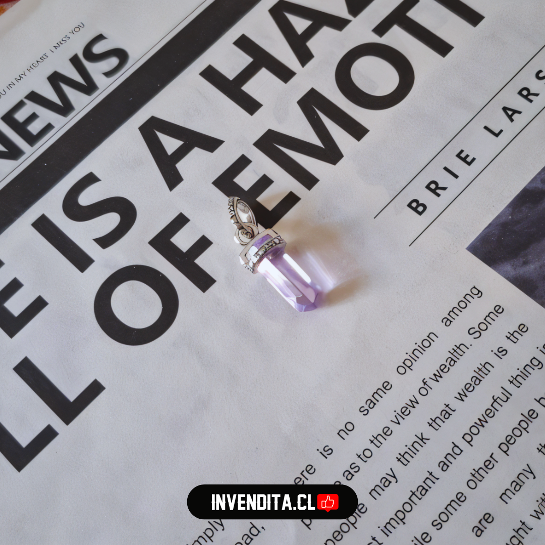 Charm estilo pandora péndulo de cuarzo lila