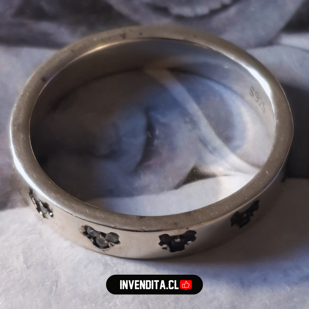 Anillo de plata 925 estilo banda con circones de colores