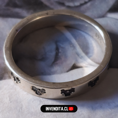 Anillo de plata 925 estilo banda con circones de colores