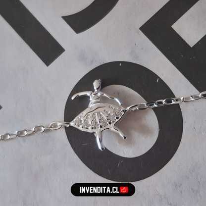Pulsera de plata 925 bailarina con circones