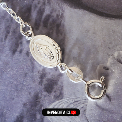 Pulsera de Plata 925 denario de la virgen de los rayos milagrosa