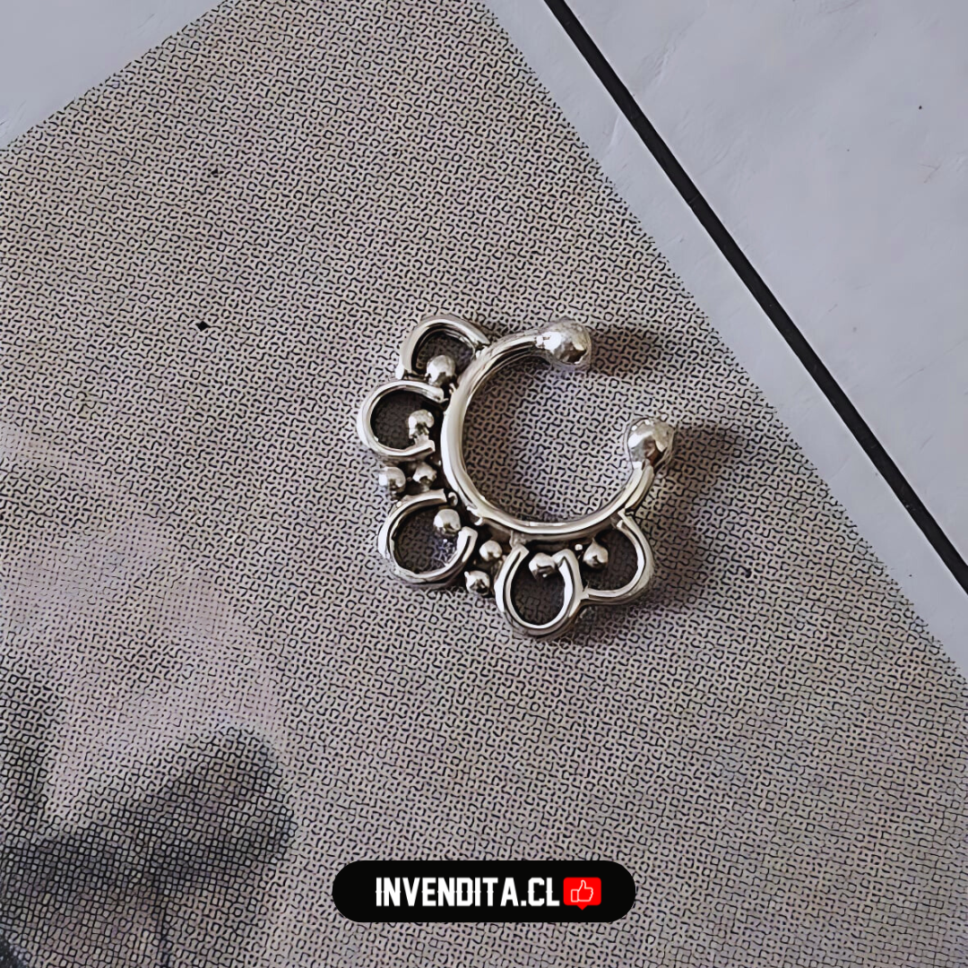 Aros de plata 925 piercing septum estilo bali