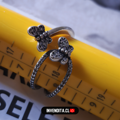 Anillo de Plata 925 mariposas en vuelo