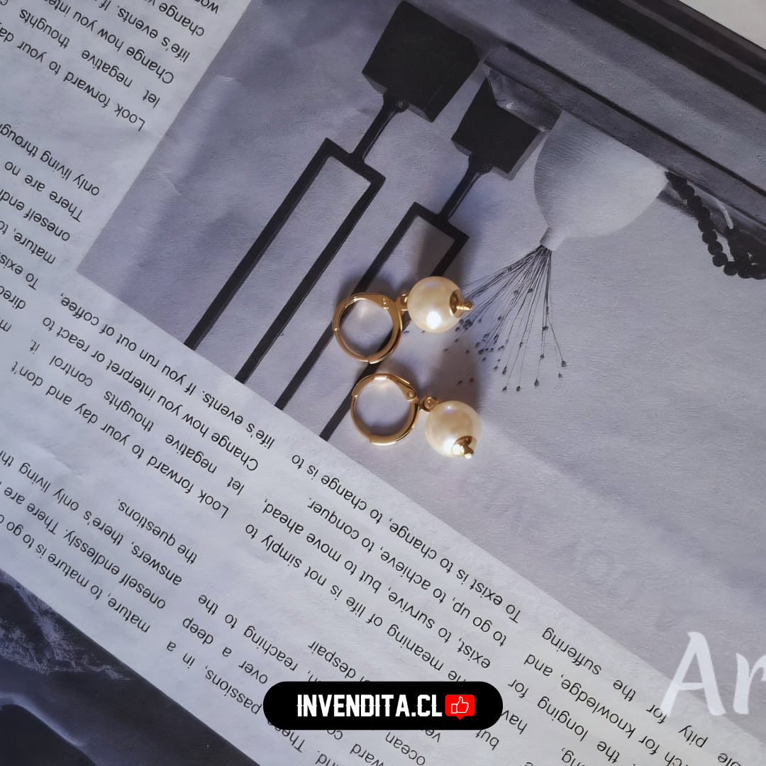 Aros enchapados en oro argollas con perlas de imitación