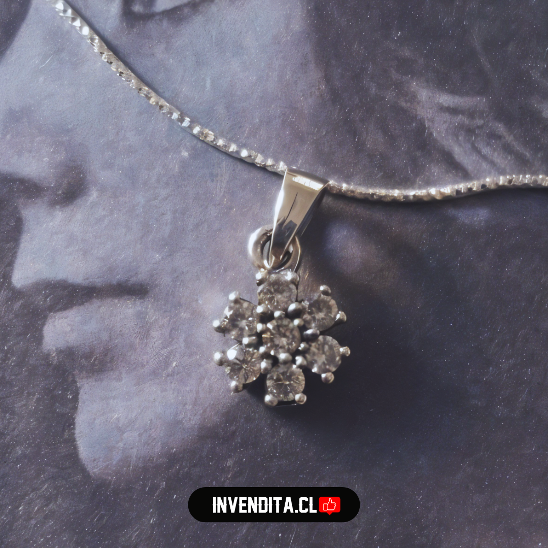 Conjunto de plata 925 flor de circones