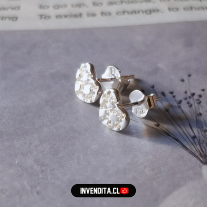 Aros de plata 925 corazón martillado