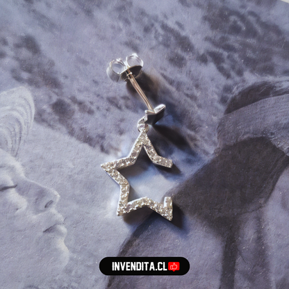 Aros de plata 925 estrellas con circones