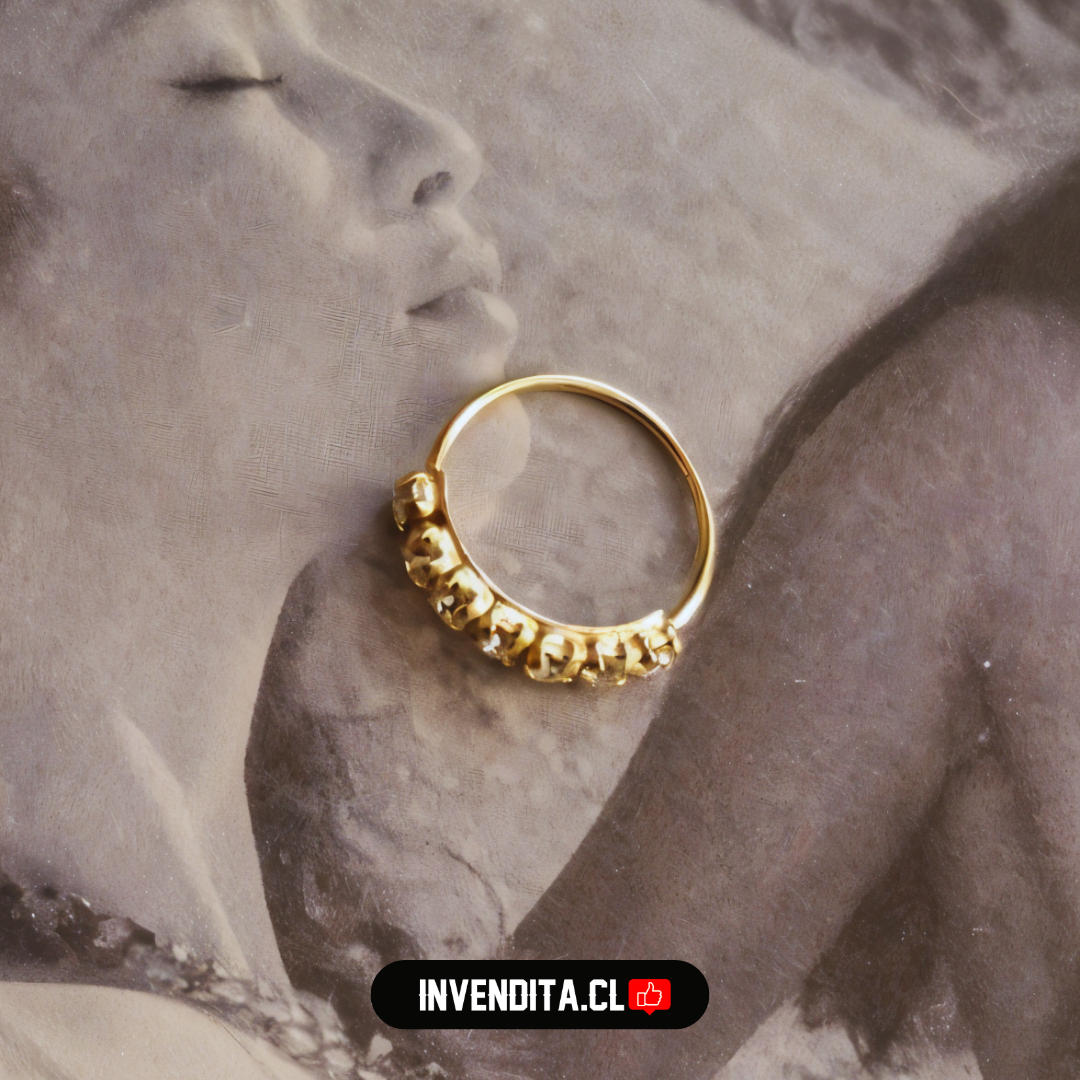 Aros de plata 925 piercing con circones bañados en oro