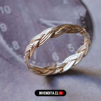 Anillo de plata 925 MIDI diseño trenzado