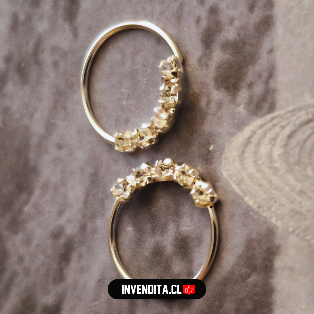 Aros de plata 925 piercing con circones cuadrados