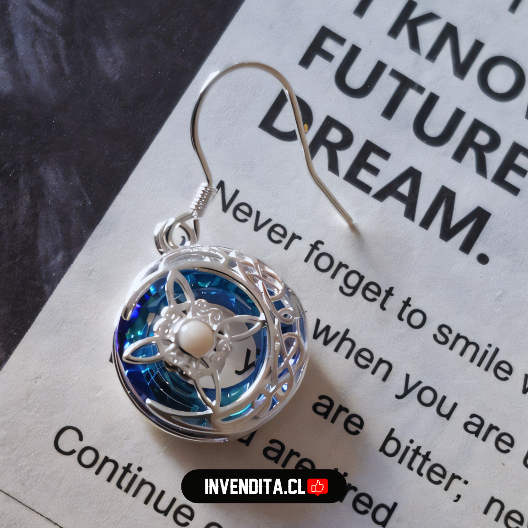 Aros de plata 925 nudo de brujas con piedra luna y cristal Swarovski